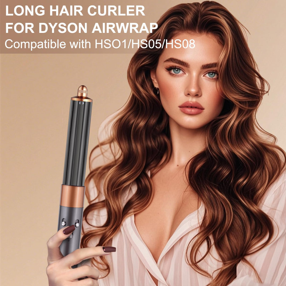 Liwoowe long-barrel attachment curling for thick long hair with smooth results.