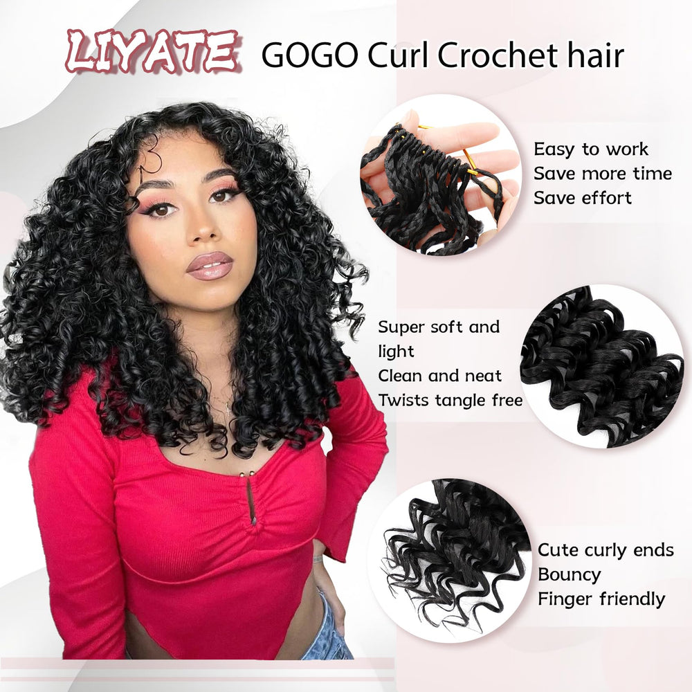 LIYATE Gogo Curl pre-twisted design for quick, beginner-friendly crochet installation.