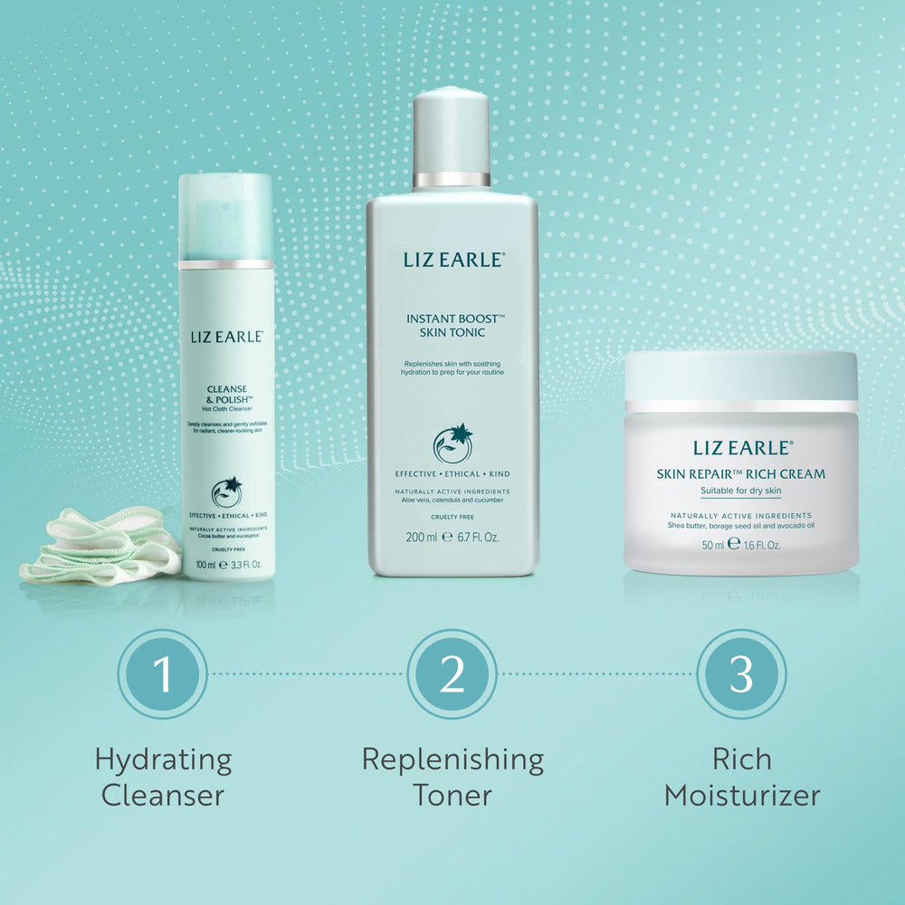 Liz Earle makeup removal including mascara with gentle cleansing action