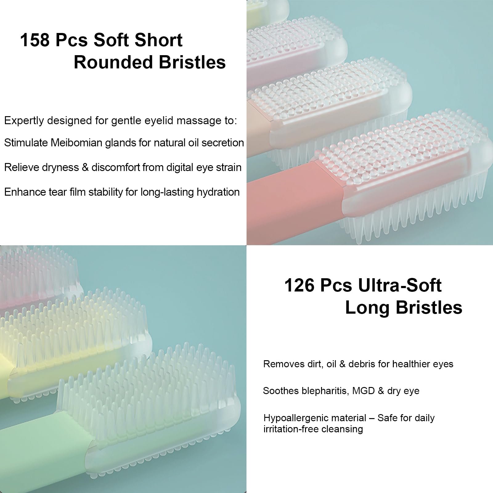 LIZICH Eyelid Brush easy-to-clean design simplifies routine care