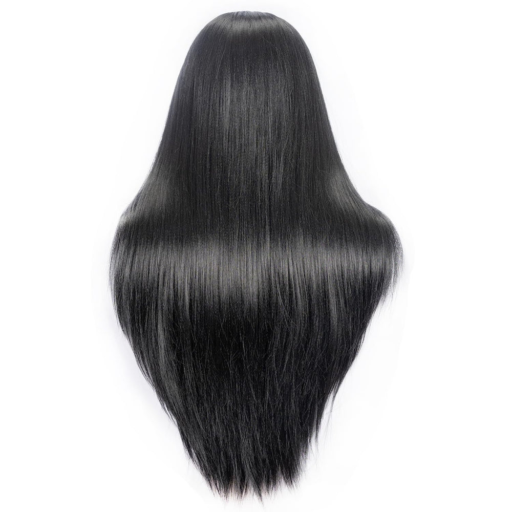 LJSMJF mannequin head with 26-inch hair at back for versatile styling