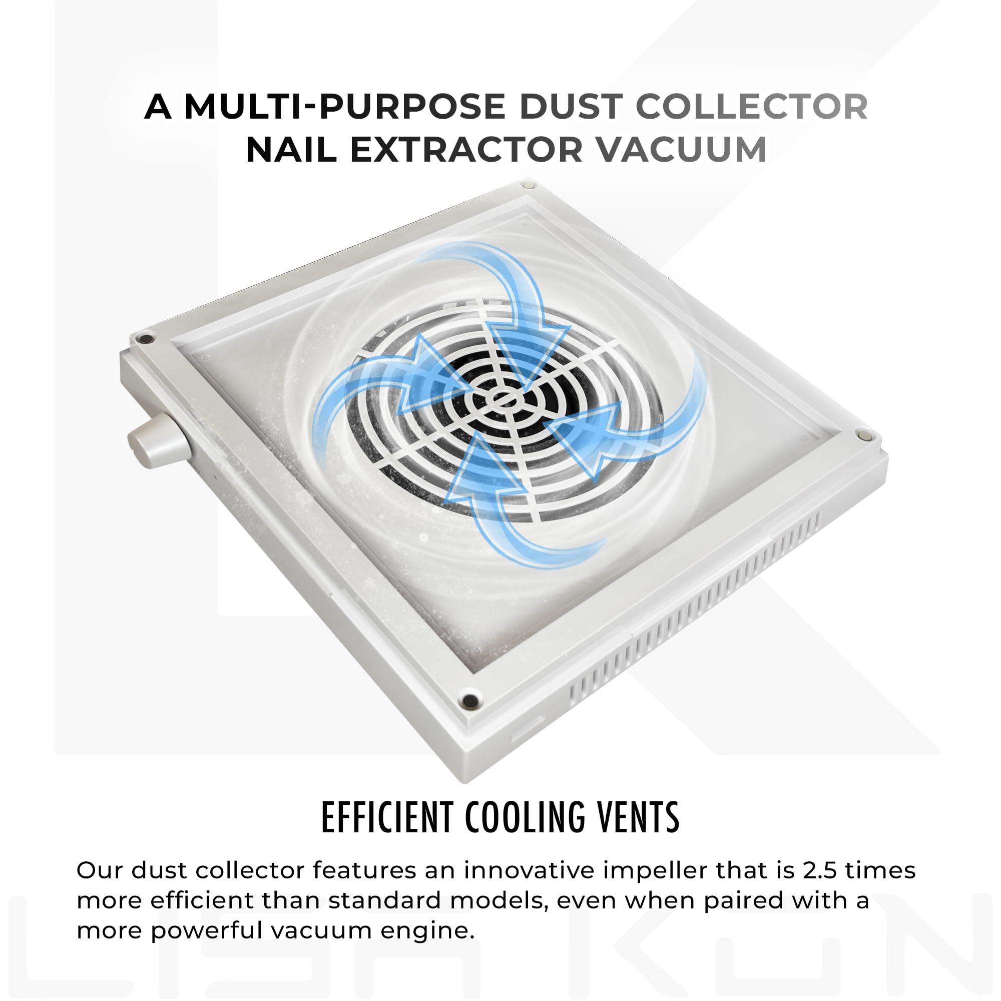 LK Lisa Kon nail dust collector USB port facilitates charging and accessory connections