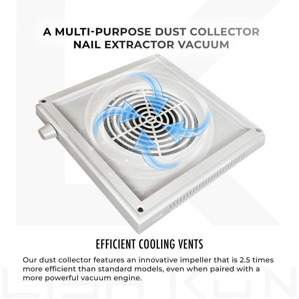 LK Lisa Kon nail dust collector USB port facilitates charging and accessory connections