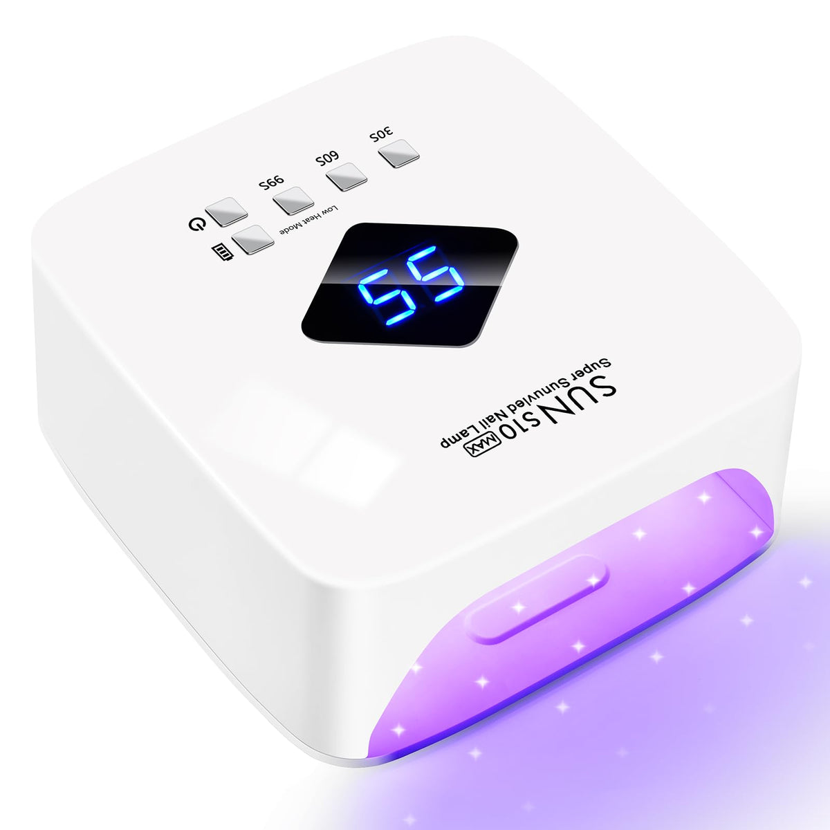 LKE cordless nail lamp 86W front view for quick, convenient gel manicures at home.