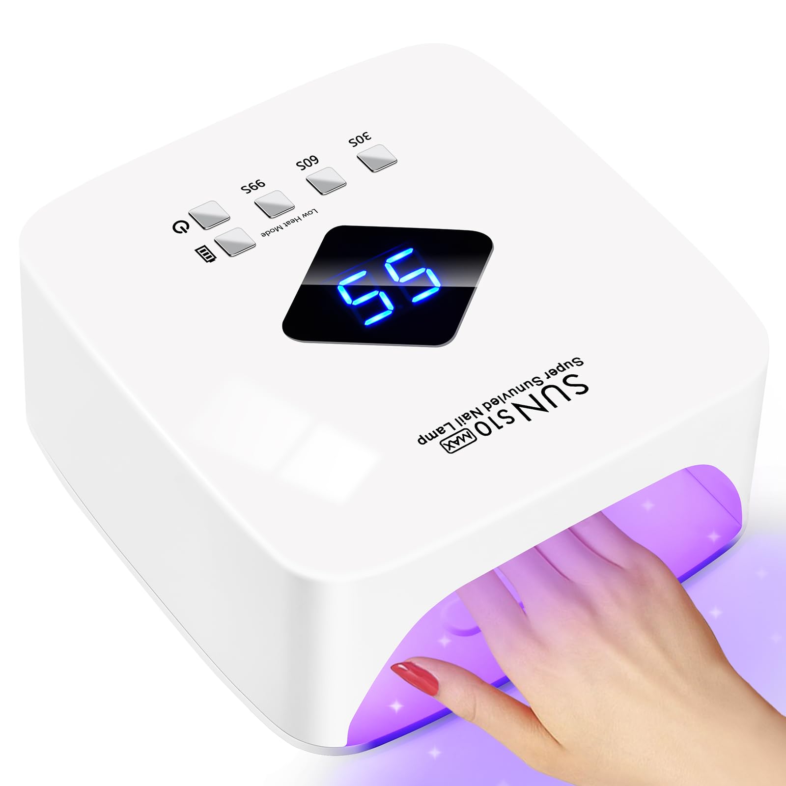 LKE cordless nail lamp 86W gel-polish curing supports base coats, top coats, and color gels.