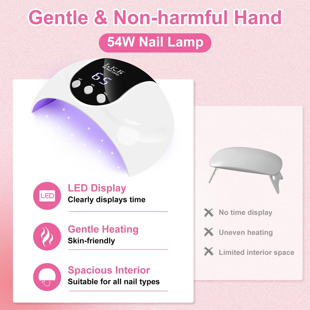 LKE UV light compatible with most UV/LED gels for versatile manicures.