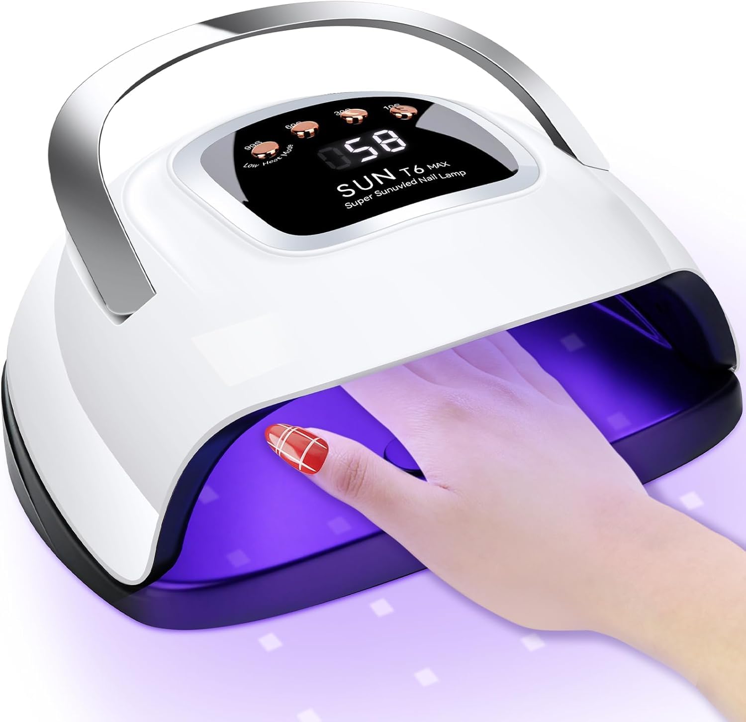 LKE UV Nail Lamp front view with sleek black finish for home use