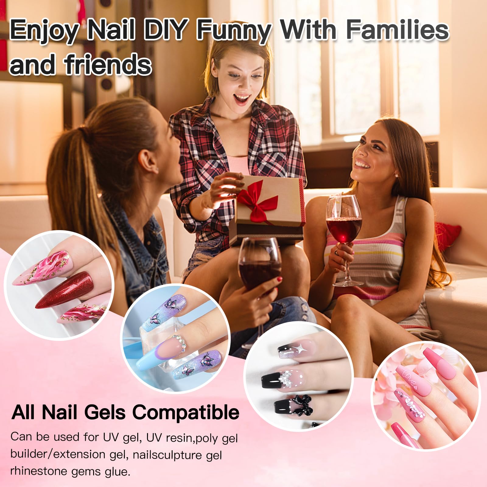 LKE UV Nail Lamp in use during a DIY manicure at home