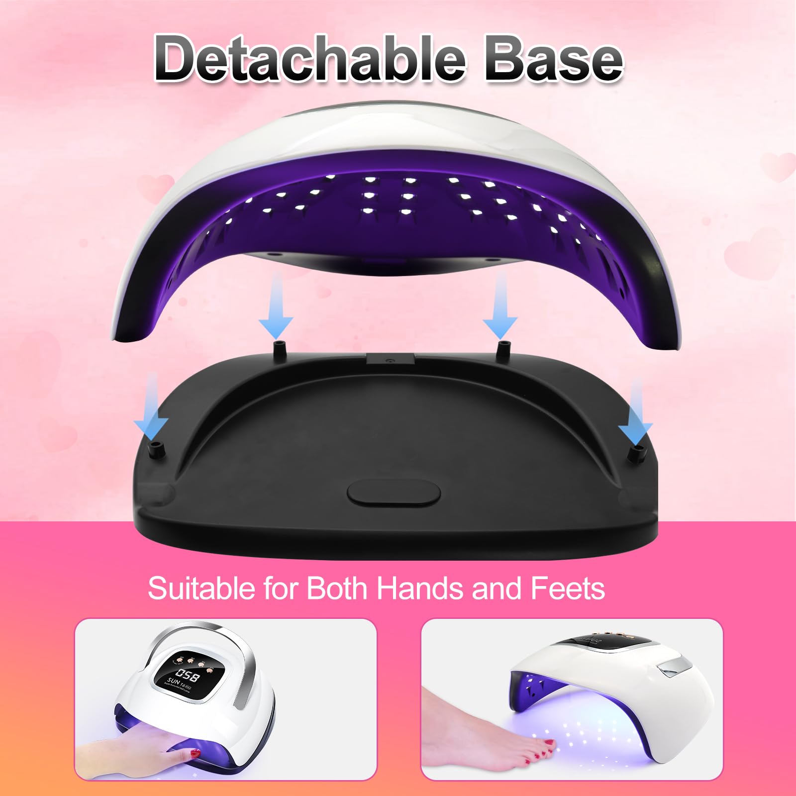 LKE UV Nail Lamp interior with 57 lamp beads for even curing
