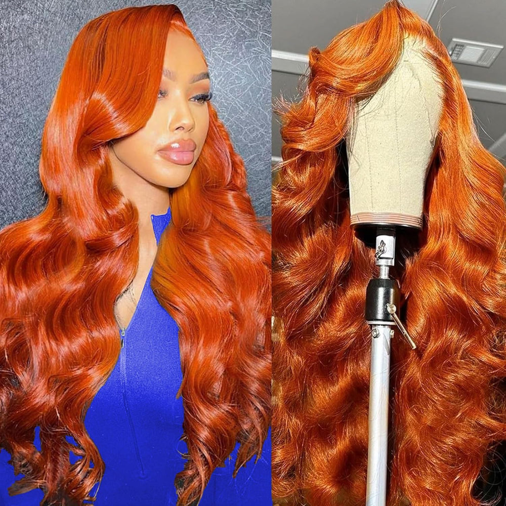 LKJY Ginger Orange Wig daily-wear idea for versatile styling on weekends.