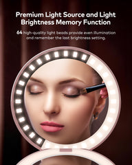 Llano compact mirror 65 LEDs provide uniform illumination.