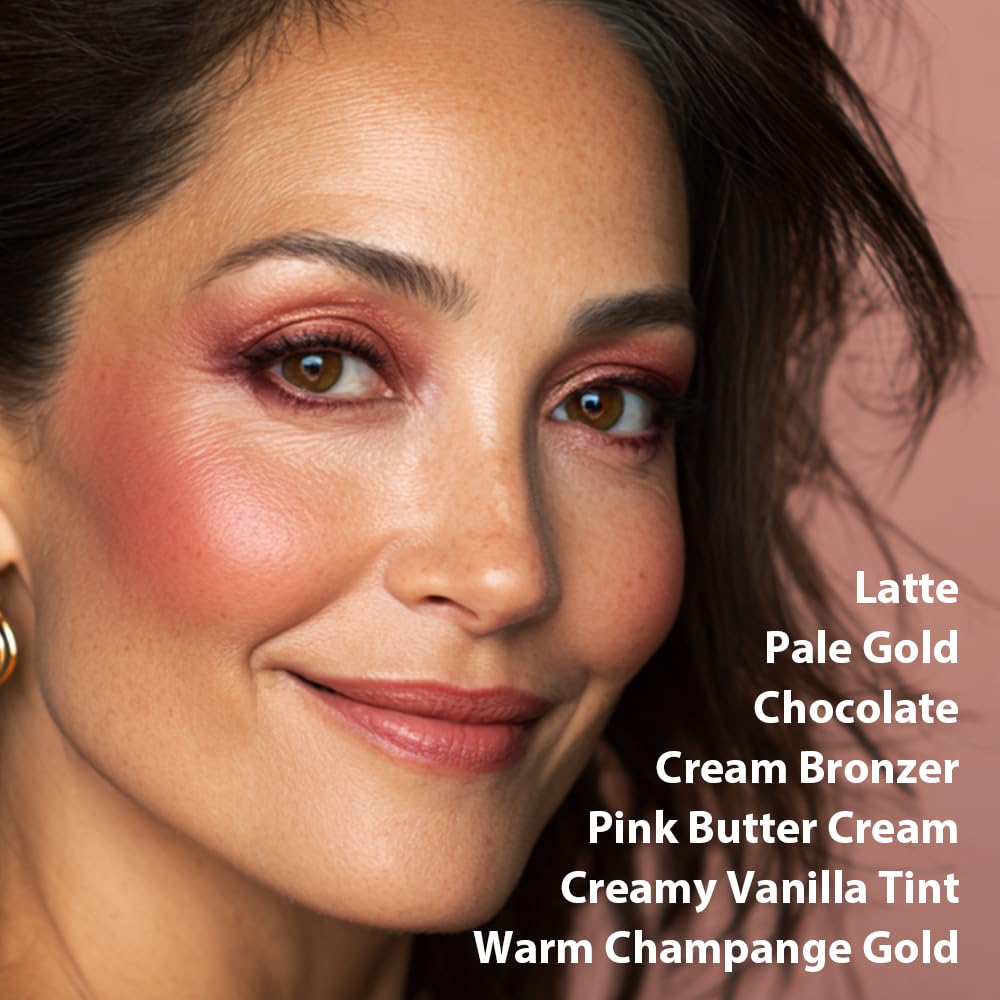 llasido baked face palette bronzer swatch on cheek offers warm, sculpted definition