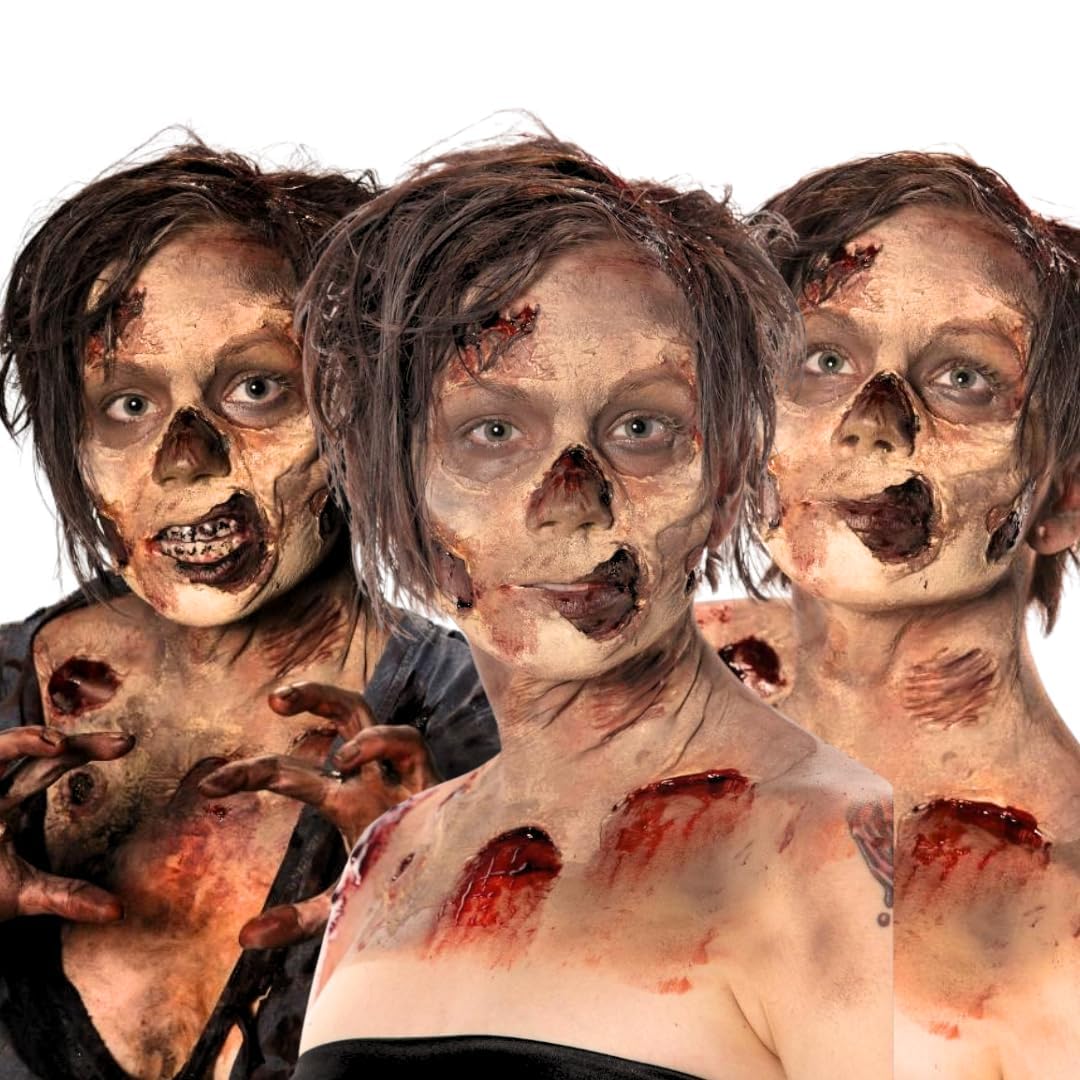 LLF Monster Liquid Latex peeling-off action shows easy removal after effects.