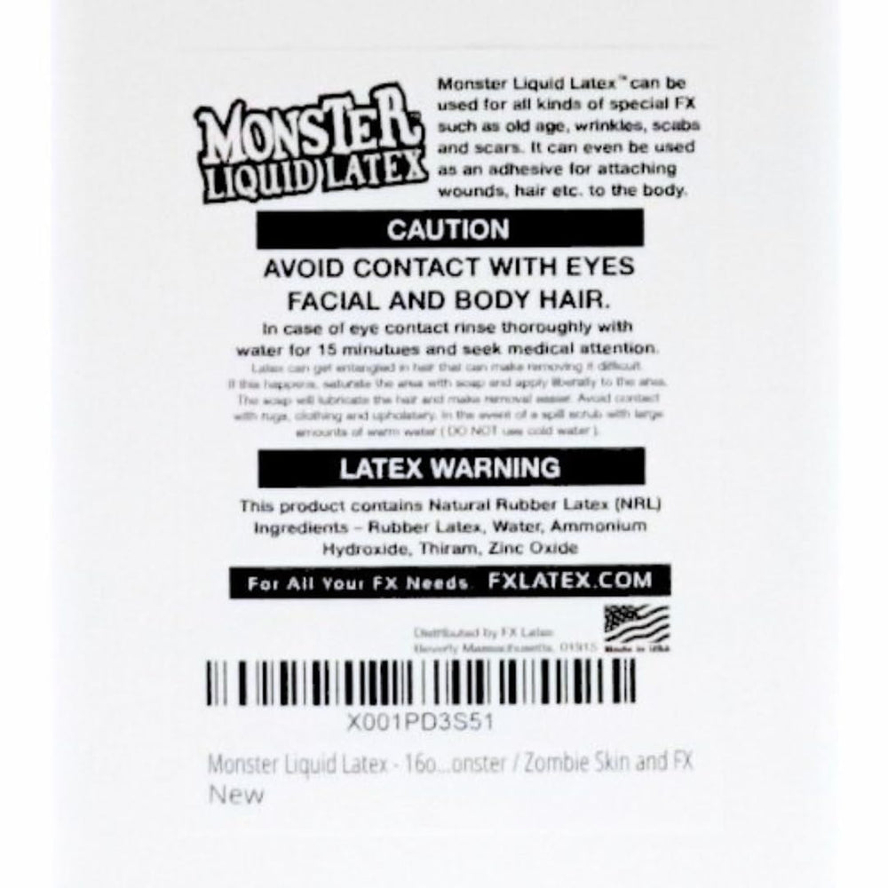 LLF Monster Liquid Latex zombie-skin-effect detail highlights 3D wrinkles and texture building.