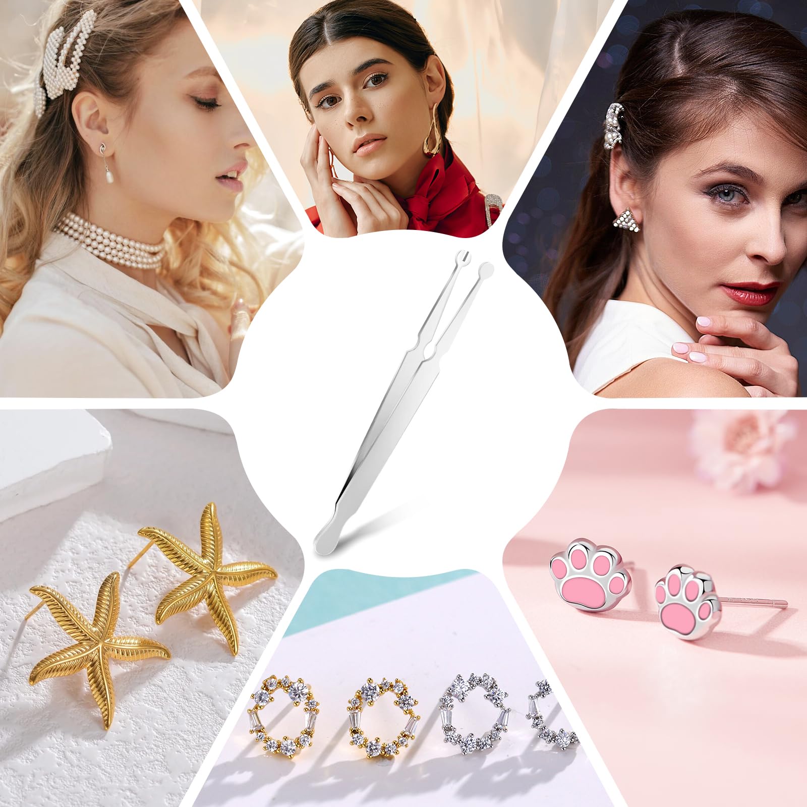 LLOUSSAK piercing clamps secure grip for nose, ear, and belly jewelry