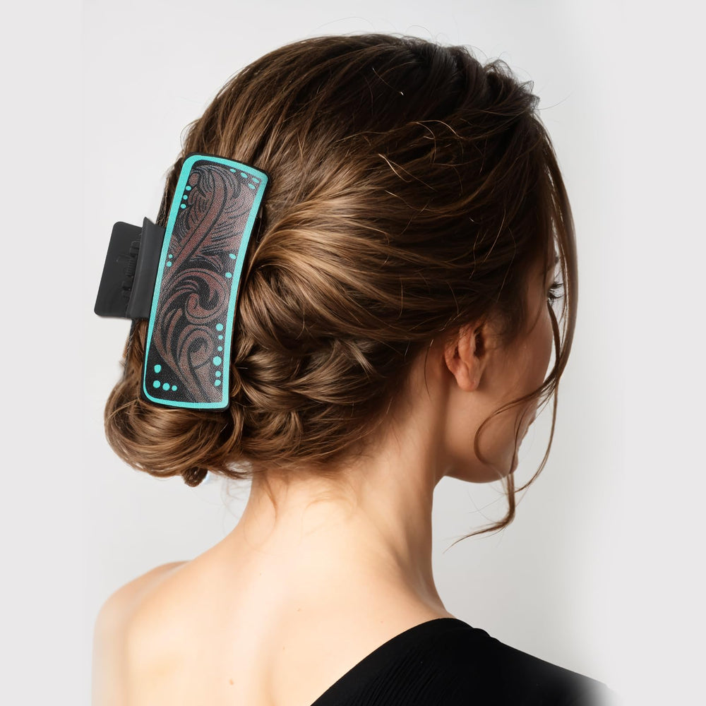 LLOUSSAK brown-tone clip on-the-go styling complements casual or party looks