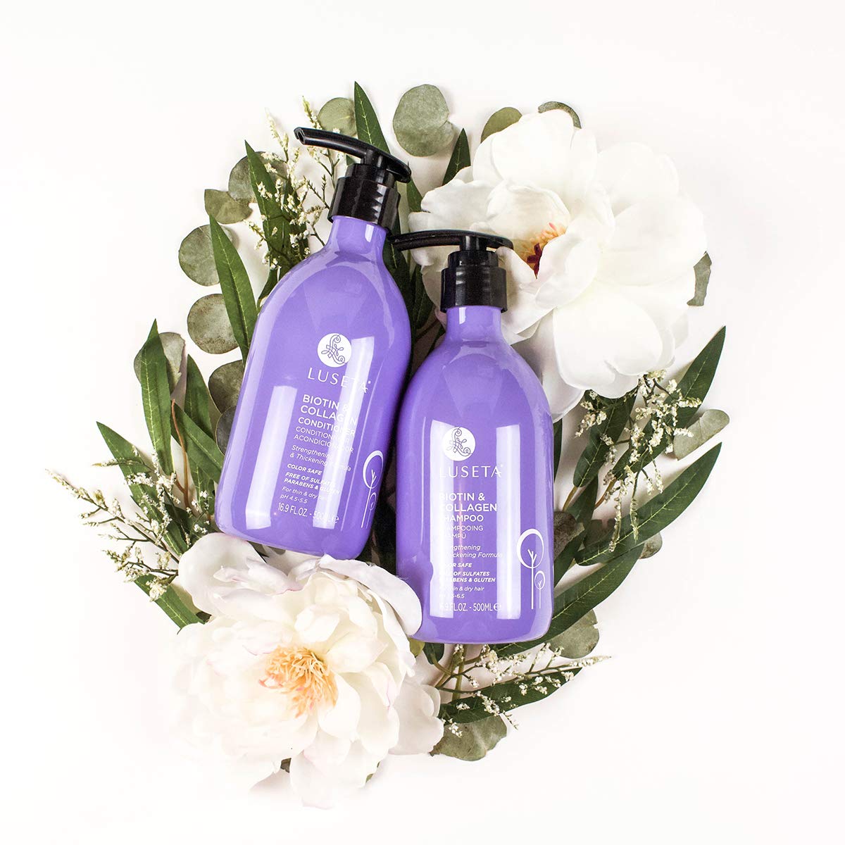 L LUSETA argan oil drop over healthy-looking hair