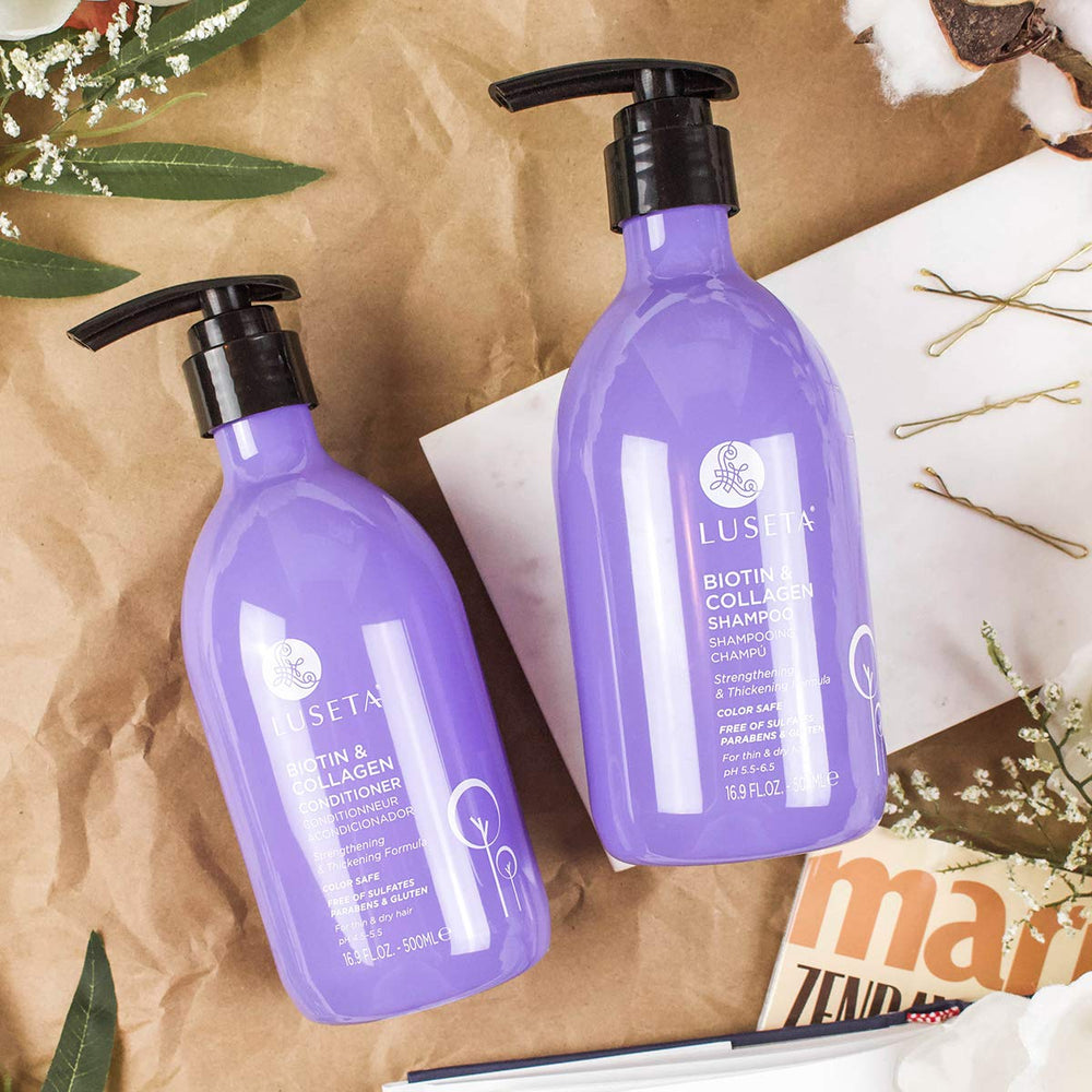 L LUSETA paraben-free conditioner bottle with soft, hydrated hair