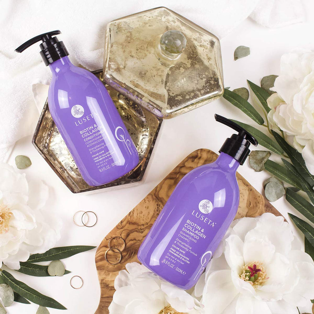 L LUSETA sulfate-free formula label on shampoo bottle