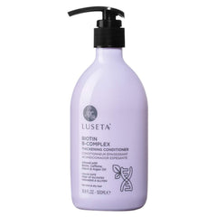 L Luseta Biotin B-Complex Thickening Conditioner pump bottle highlights easy daily nourishment.