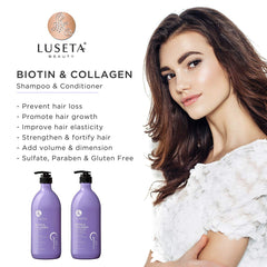 L LUSETA biotin-collagen conditioner bottle for nourished, resilient strands