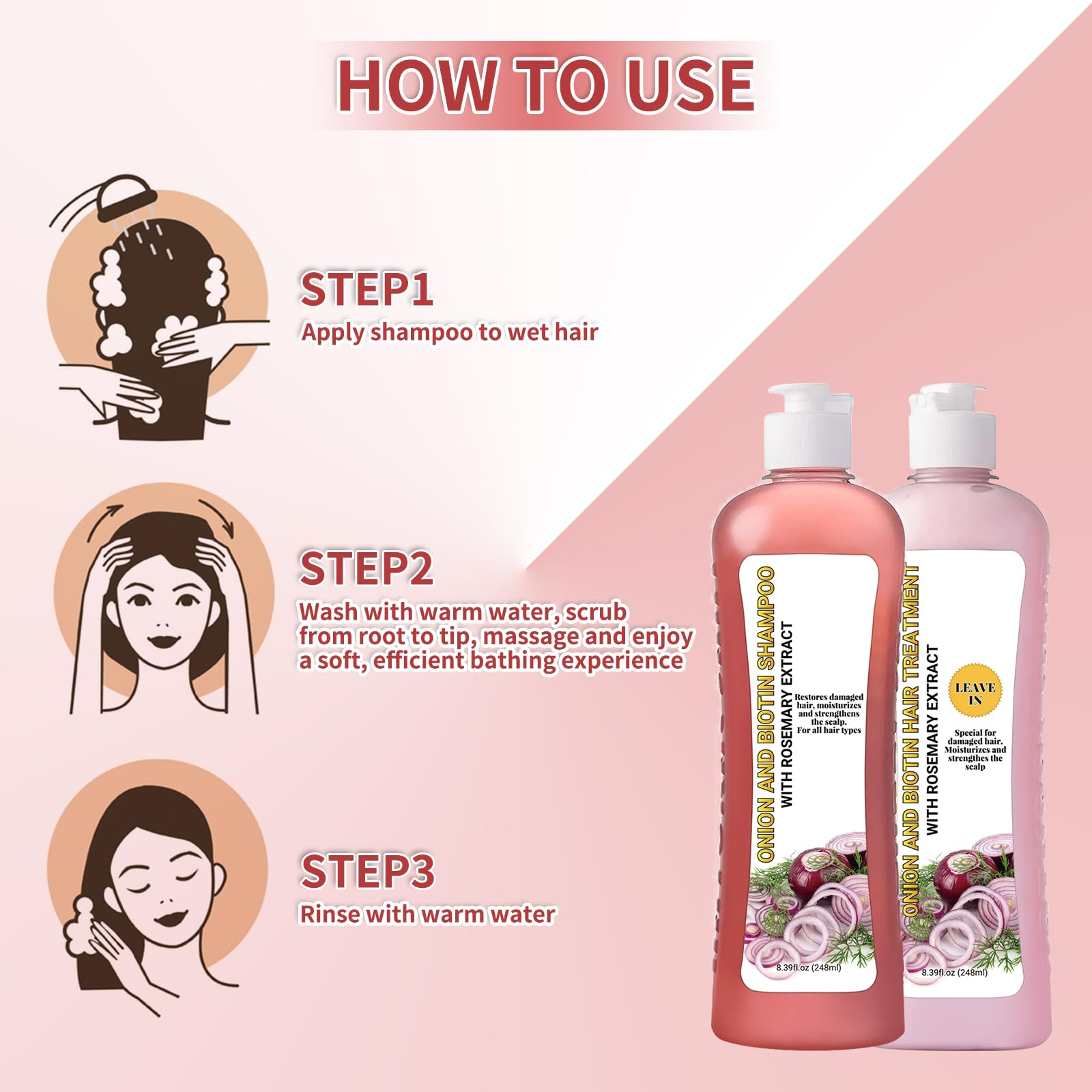 LMDGDS Onion Biotin and Rosemary Shampoo biotin focus signals strengthening and resilience.