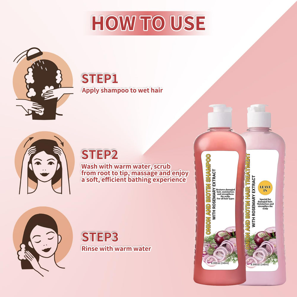 LMDGDS Onion Biotin and Rosemary Shampoo biotin focus signals strengthening and resilience.