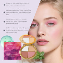 Lmoy diamond-infused mineral highlighter catches light for a natural glow.