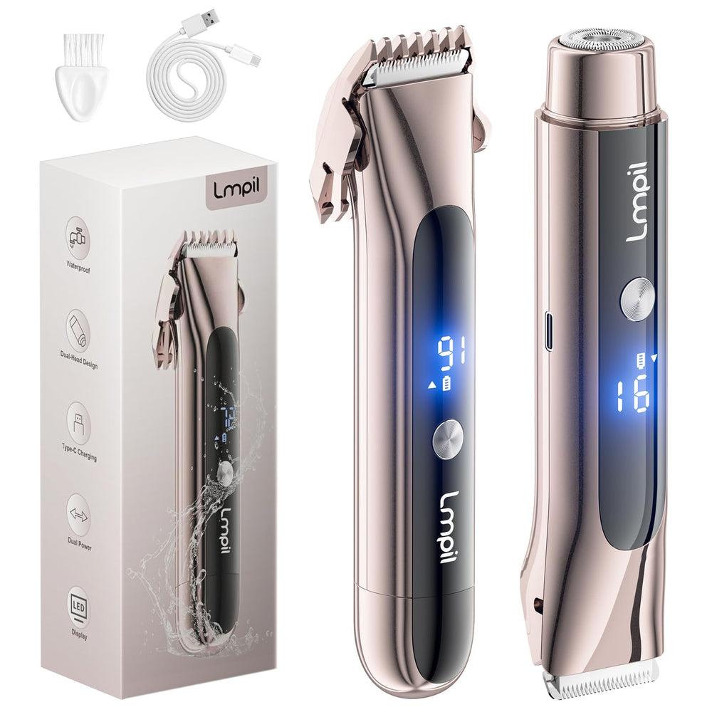 Lmpil bikini trimmer dual-head enables precise grooming for face and body