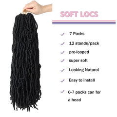 LMZIM Soft Locs pre-looped crochet hair close-up highlights ready-to-install convenience.