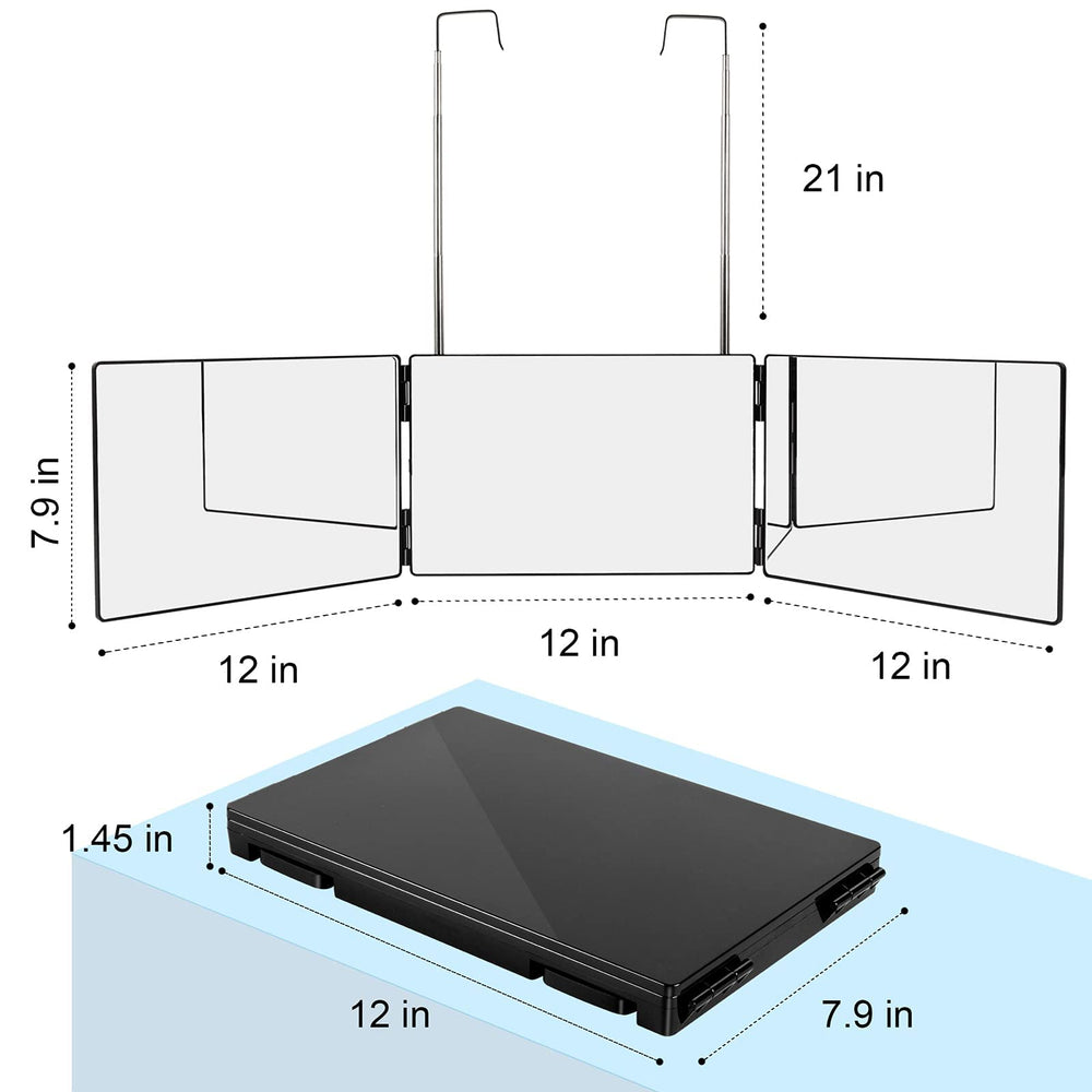 LMZNXCZ 3-way mirror side view highlights angled visibility for styling.