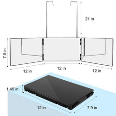 LMZNXCZ 3-way mirror side view for side-profile checks.