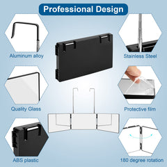 LMZNXCZ tri-fold mirror assembly showing complete reflection.