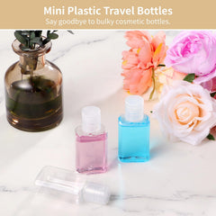 Lnrueg 1oz clear bottle shows contents clearly, perfect for quick-access shower gels.