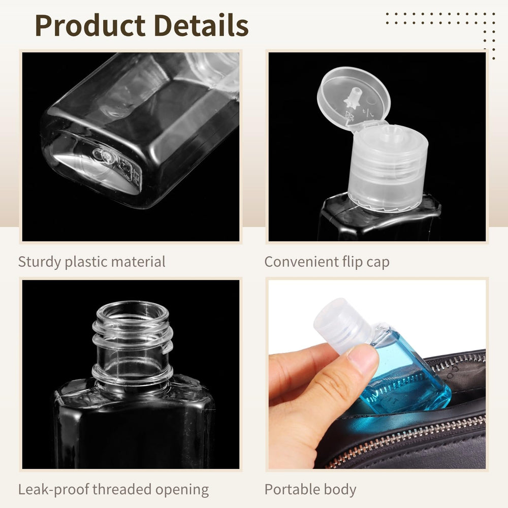 Lnrueg portable containers hold cosmetics, lotions, or gels for travel, camping, or gym.