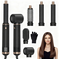 LNSTN Blow Dryer Brush 5in Ionic Styler in action delivering smooth, glossy finishes.