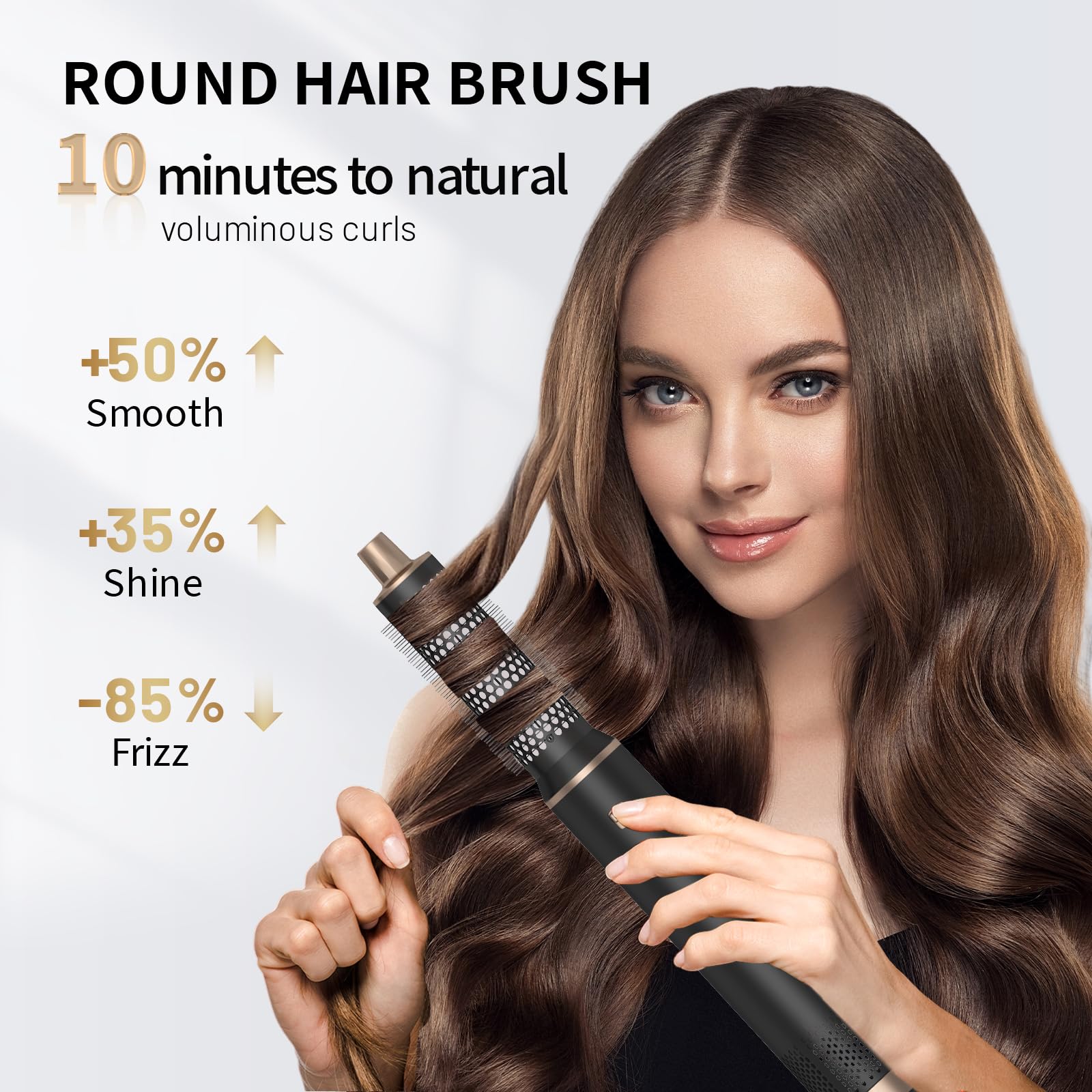 LNSTN Blow Dryer Brush attachments switch heads for versatile styling options.