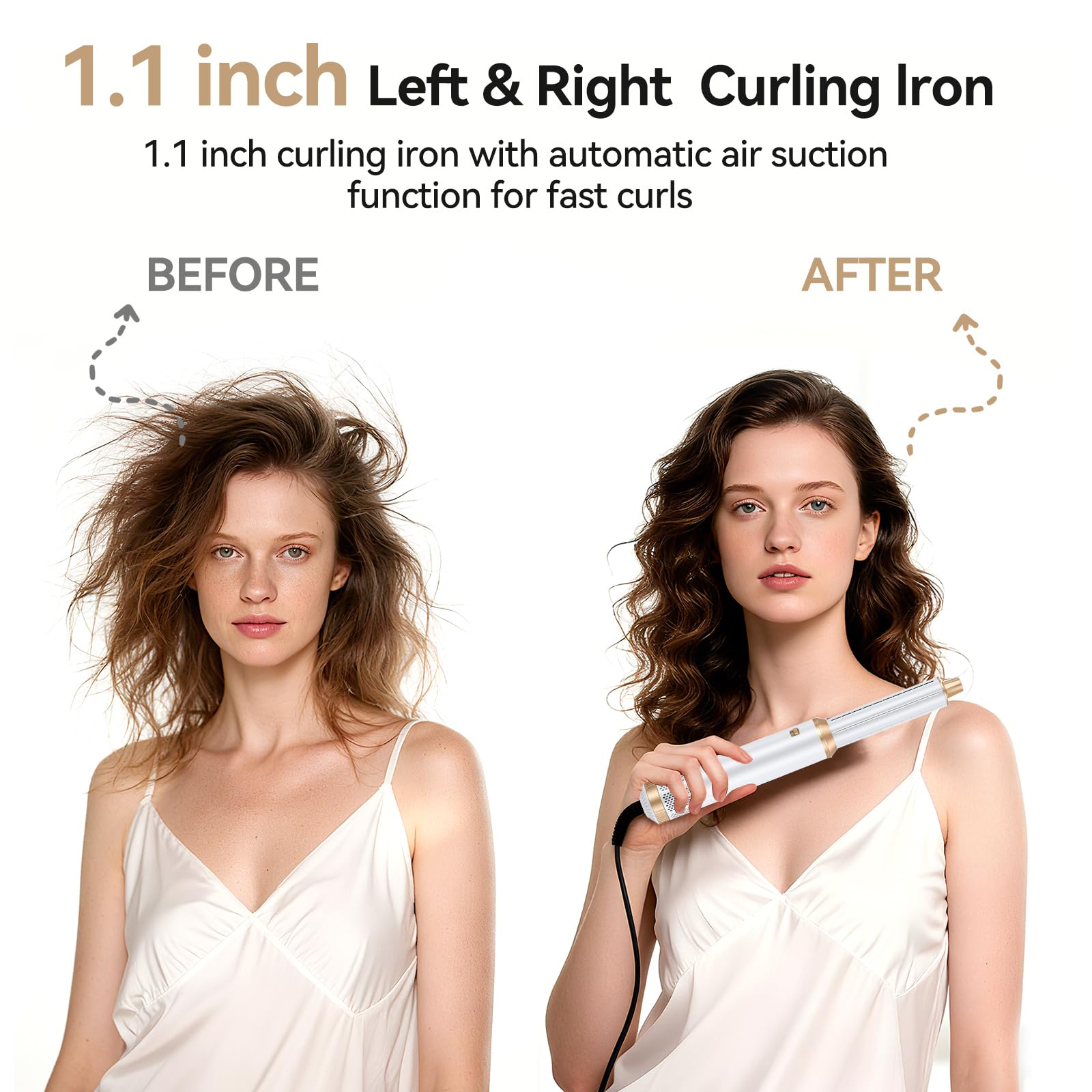 LNSTN Blow Dryer Brush auto-wrap curlers delivering effortless curls