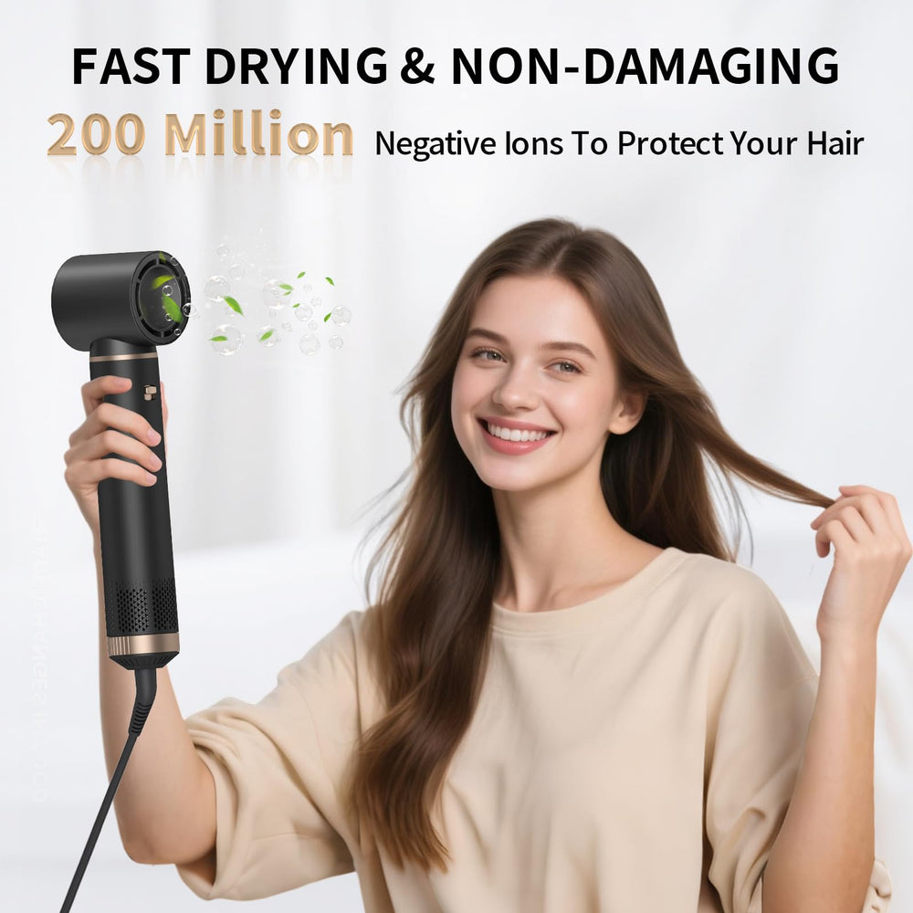 LNSTN Hair dryer with digital temperature control for customizable heat.