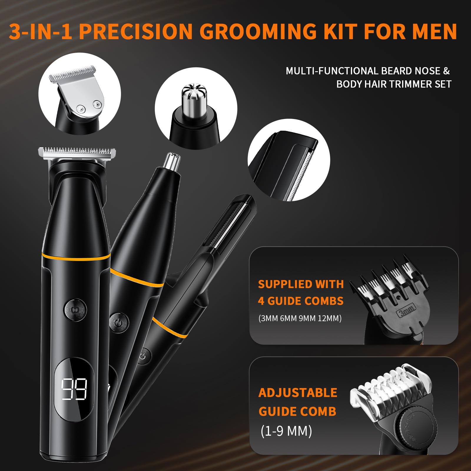 Loarysk body trimmer with V-blade for precise grooming