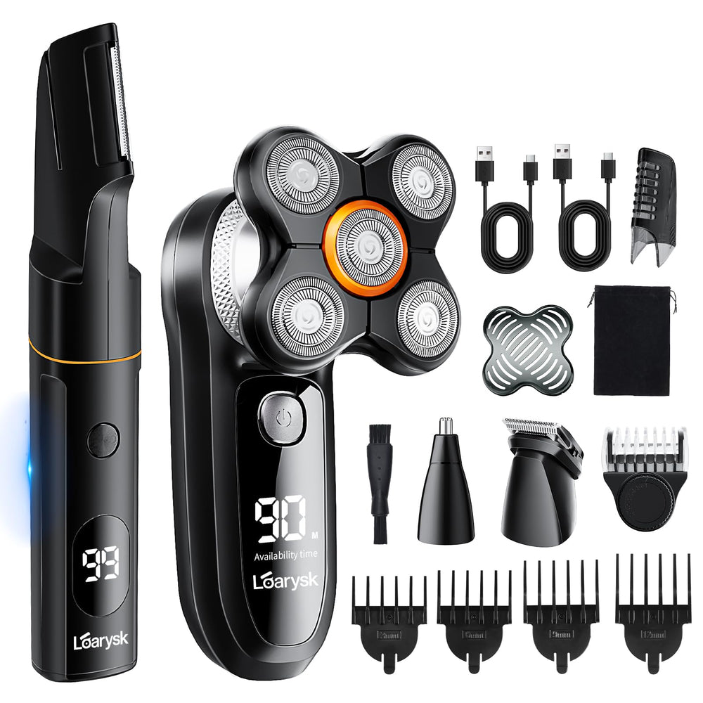Loarysk head shaver with 5D floating heads for smooth contouring