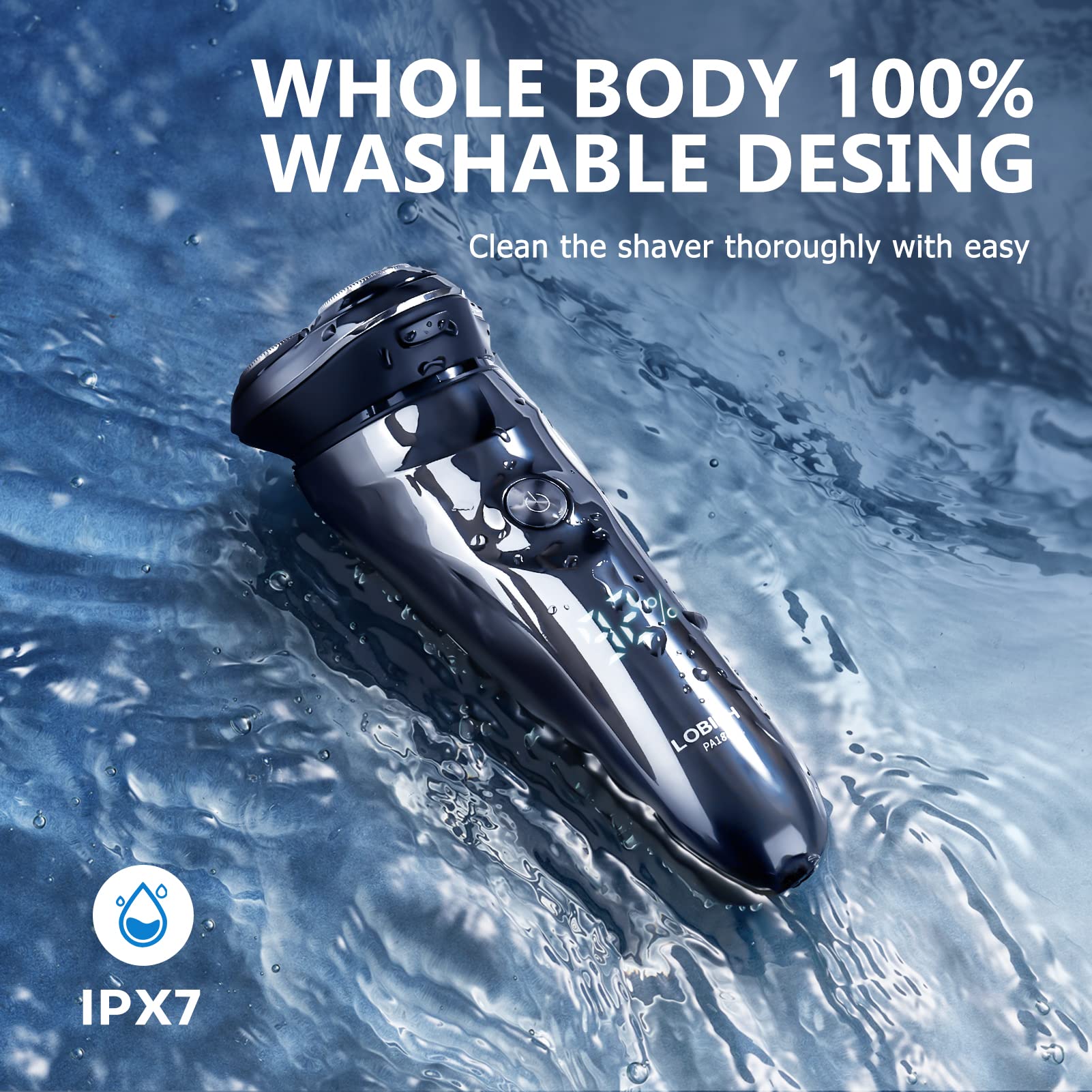 LOBINH electric razor waterproof and easy to rinse after use