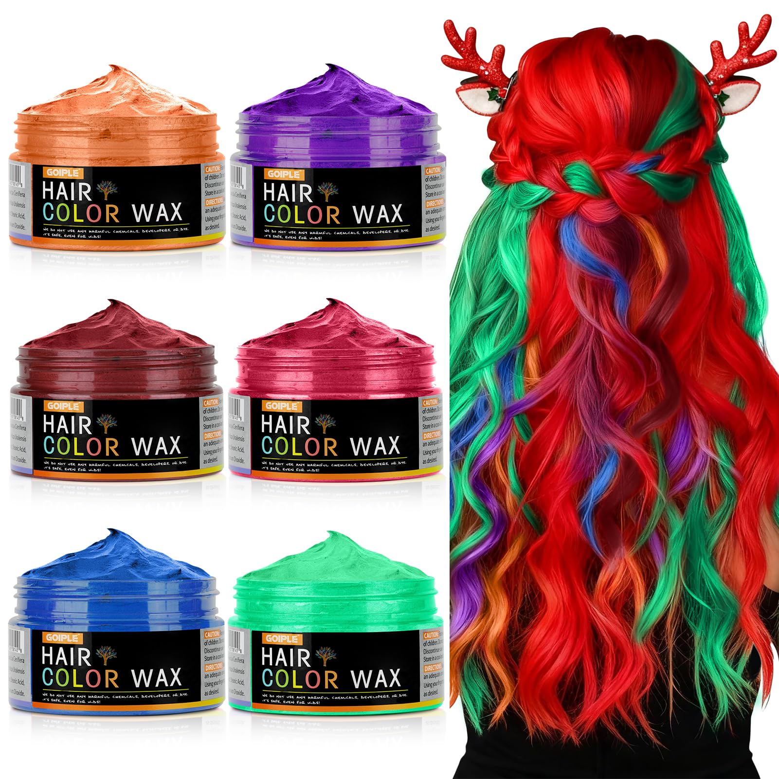 Lockmio green hair color wax on hair for bold party looks.