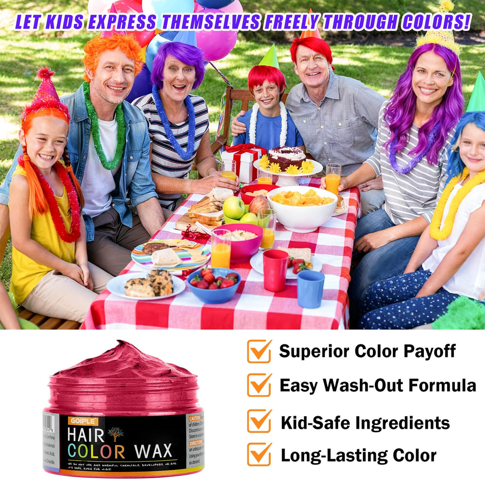 Lockmio red hair color wax on hair for festival ready color.