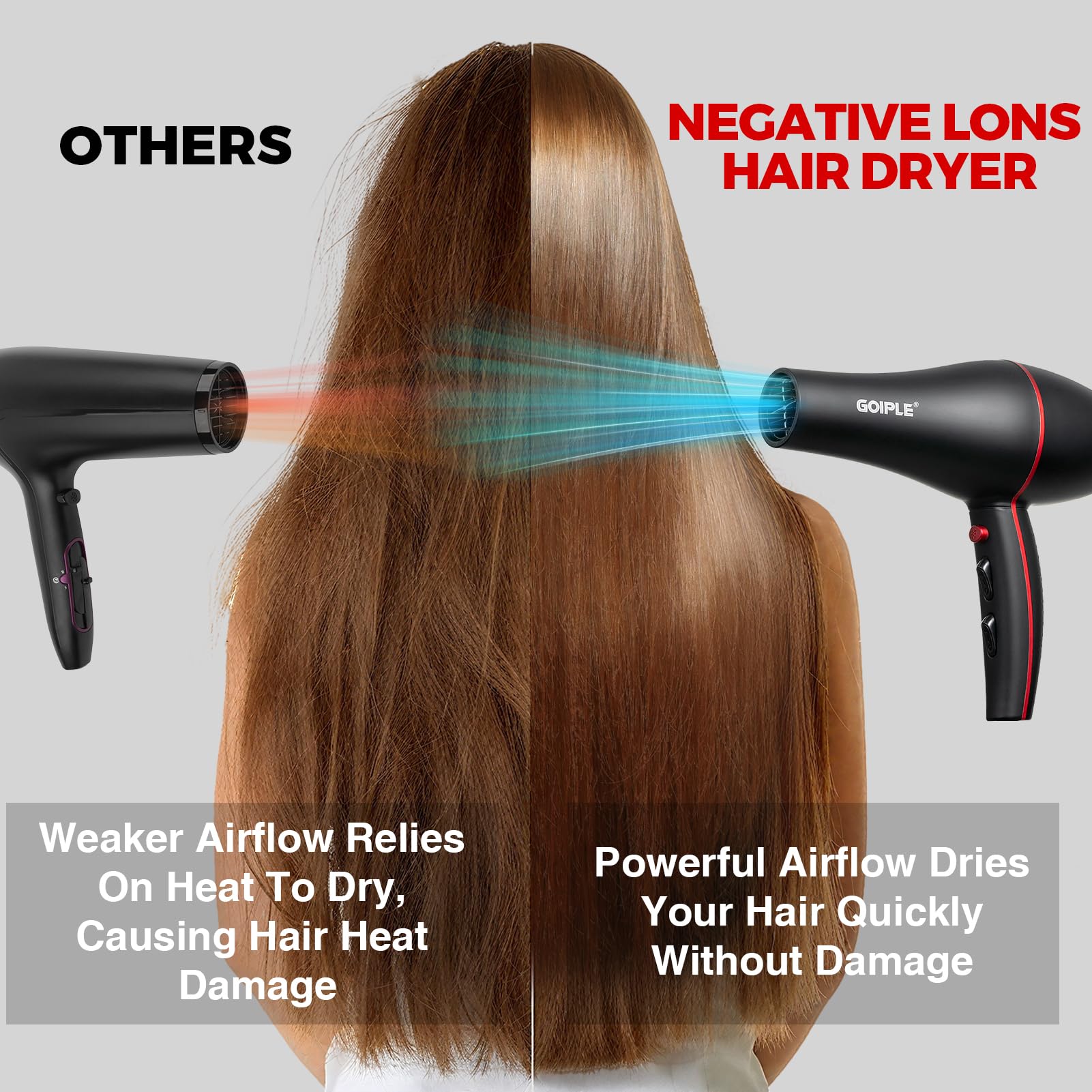 Lockmio nylon detangler brush glides through knots with reduced breakage