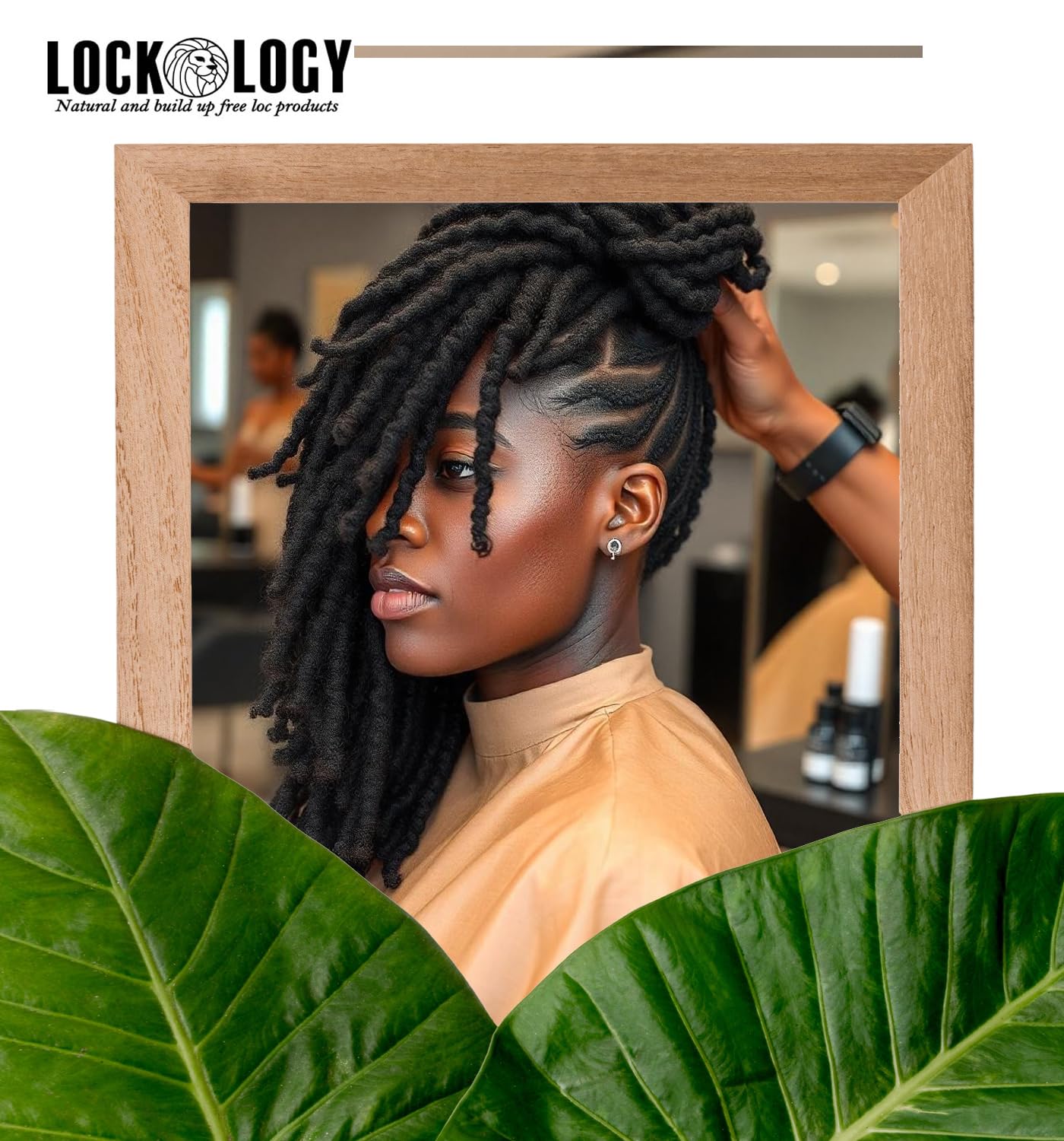 Lockology Peppermint Tea Tree Loc Oil application shows easy scalp massage for itch relief.