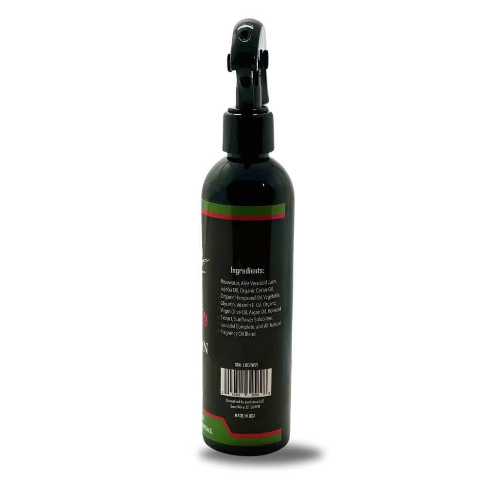 LOCLICIOUS 8oz bottle ready for on-the-go rose water loc spray