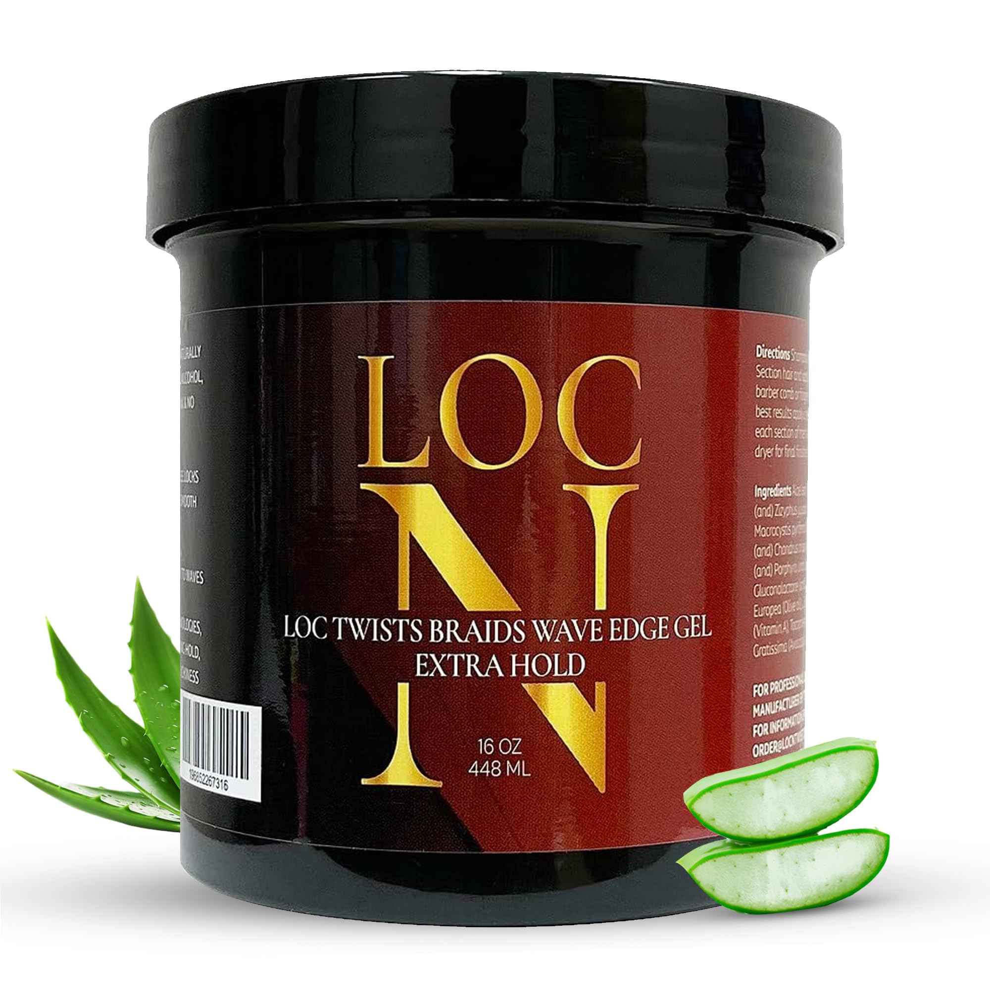 LOCN Edge Gel Extra Hold bottle closeup for frizz control
