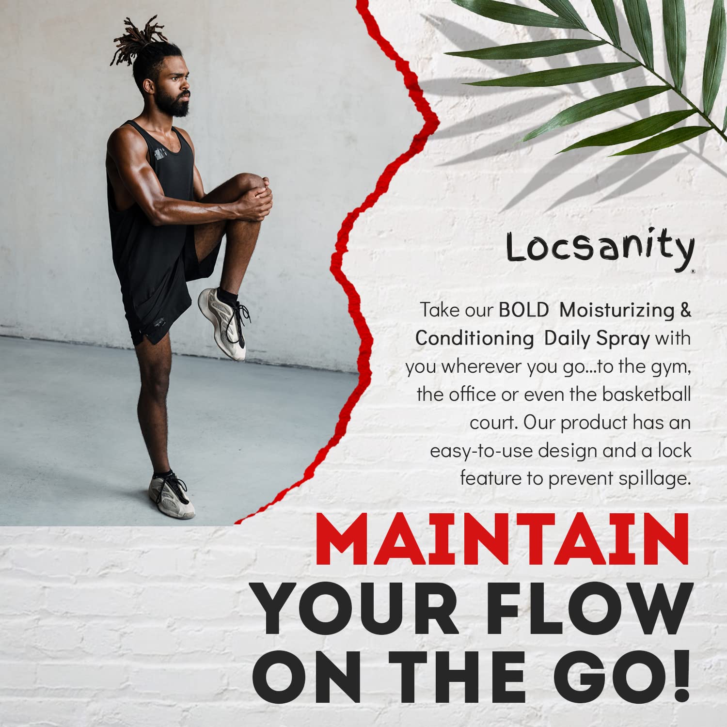 Locsanity Bold Moisturizing Loc Spray for dreadlocks and braids provides even coverage and moisture.