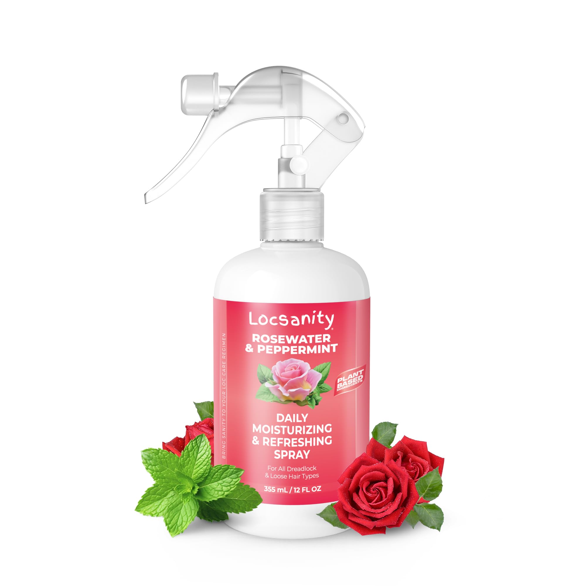 Locsanity daily moisturizing spray bottle delivers light, refreshing hydration for locs.